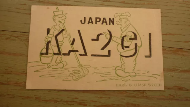 Old American Ham Qsl Radio Card, 1960 Usa Military In Japan Ka2Gi