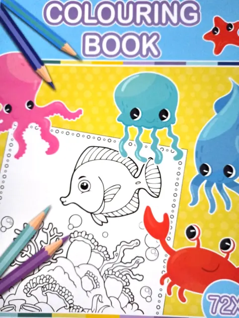Malbuch Unterwasserwelt, Fische  72 Ausmalbilder  Din A4 Ausmalspaß für Kinder