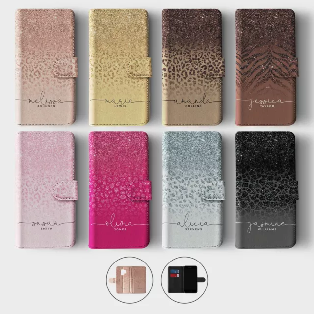 Tirita Personalised Wallet Flip Case for Samsung S20 S10 S9 S8 Animal Gradient