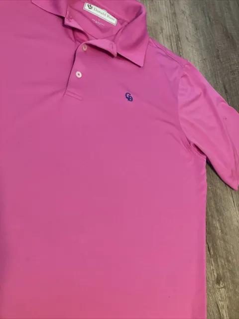 Donald Ross Large Pink Poly Polo/Golf Shirt Grande Dunes Logo Myrtle Beach READ