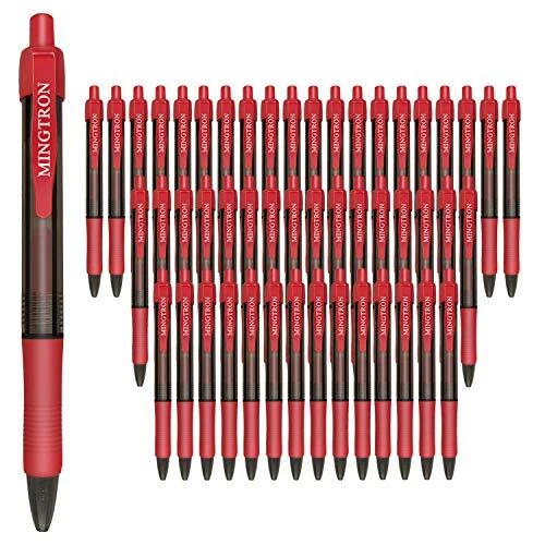 50 Pack Retractable Gel Ink Rollerball Pen, Ink Pen, Red Pen, Pen Set, Ball