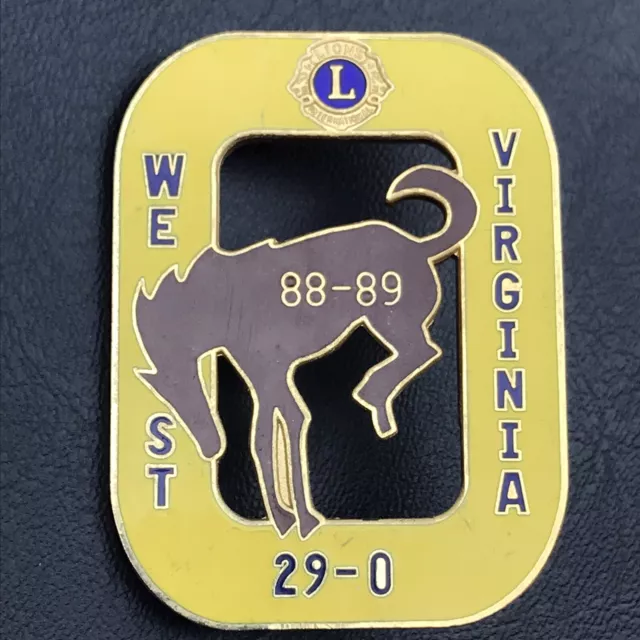 West Virginia Lions Club Horse Gold Tone Enamel 88-89