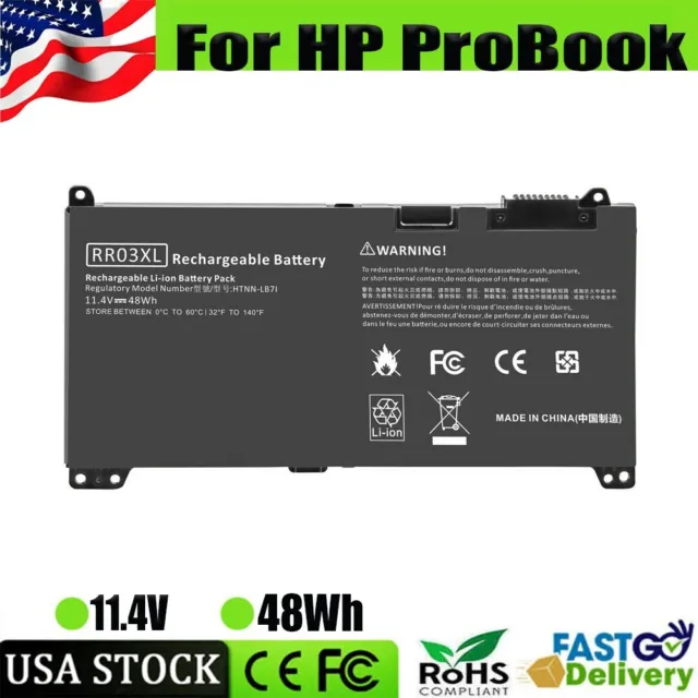 ✅ RR03XL Laptop Battery For HP ProBook 430 440 450 470 G4 G5 Series HSTNN-PB6W