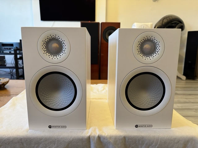 MONITOR AUDIO SILVER 50 7G Bookshelf Speakers White New Boxed £439.00 ...