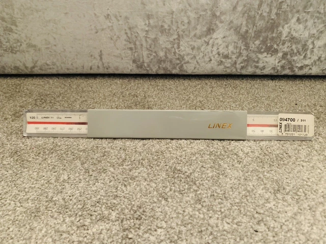 LINEX TRIANGULAR SCALE Rule 1:1 1:20-125 30cm White 311 LXH With Case ...