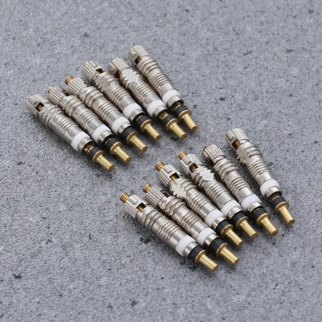 Lot De 9 Noyaux De Valve + Outil Pour Climatisation Auto - Cuivre/Laiton - R134a