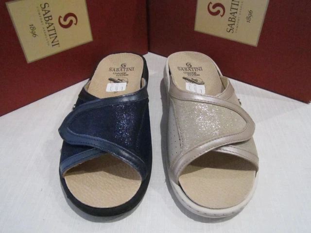 SABATINI CIABATTA velcro donna vera pelle100% PLANTARE