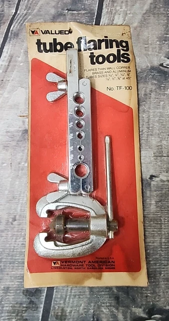 NOS Vermont American Tube Flaring Tool No. TF-100 3/16" - 5/8" @ 45°