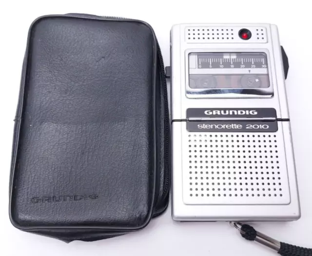 Grundig Stenorette 2010 Mini Cassette Voice Recording Dictaphone & Case