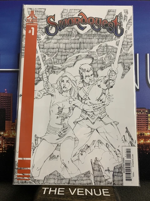 SwordQuest #1 Dynamite Comic 2017 Limited B&W Incentive Variant Cover Atari