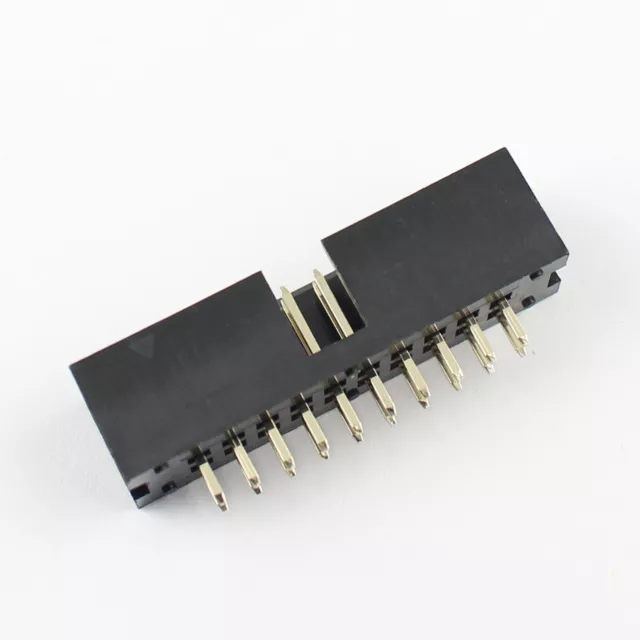 10Pcs 2.54mm 2x10 Pin 20 Pin Straight Male Shrouded PCB Box header IDC Socket 2
