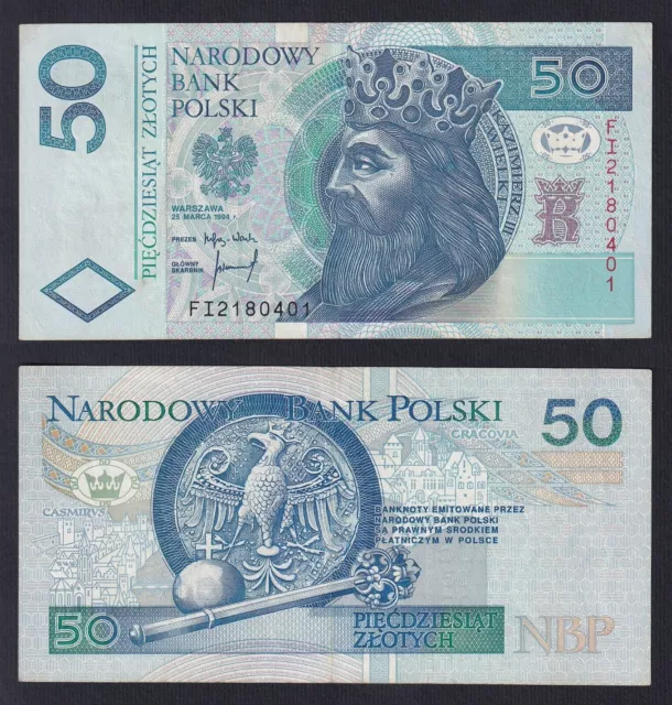 Poland 50 Zlotych 1994 P 175a BB VF+ A-03
