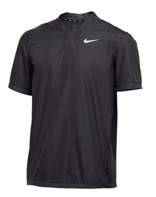 Nike Men's Windshirt Short Sleeve Tagless Shirt BQ3237 (Black, Small)