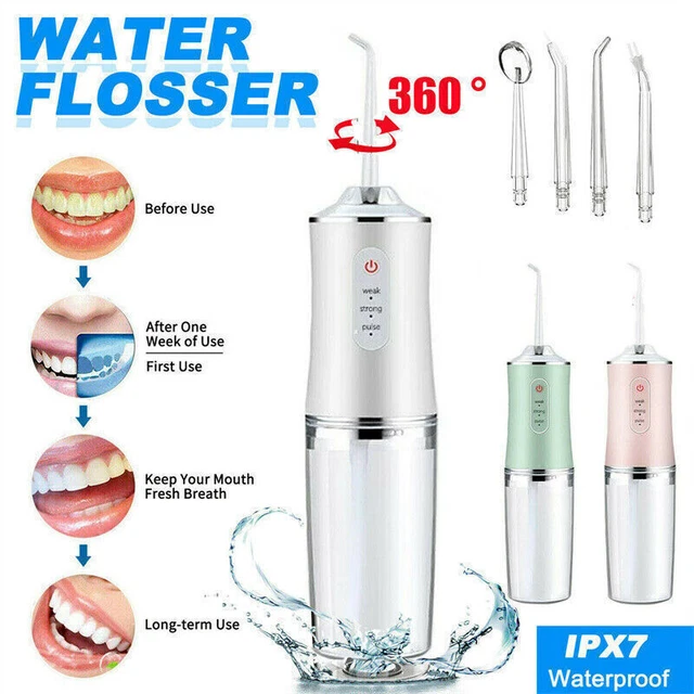 Elektrisch Munddusche Kabellos Wasser Flosser 3 Modi 4 Düsen Oral Irrigator