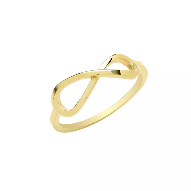 Pretty 9ct Carat Yellow Gold Ladies Infinity Ring
