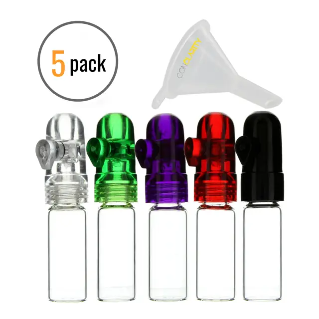 5 Pack Bundle | Premium 1.5g Twist e-Snuff Spice Storage Bullet w/ Micro Funnel