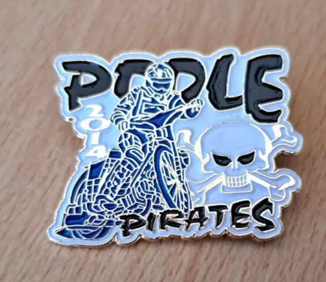 Poole Pirates Speedway Metal Badge 2014  - Gold Metal