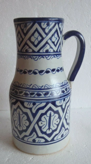 Hand Painted Ceramic  Jug * Vase *  Water Pitcher * Fes Pottery