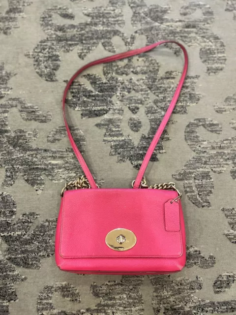 COACH Crossgrain Mini Ruby Crossbody Shoulder Handbag in Dahlia Pink F  34604 NEW