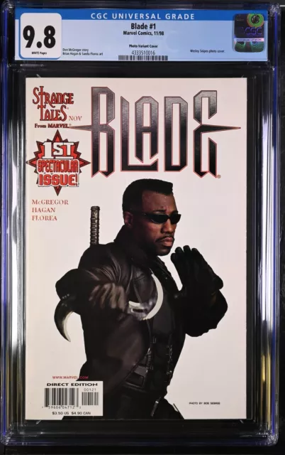 Blade #1 1998 Cgc 9.8 Wesley Snipes Photo Variant Strange Tales 1B !!