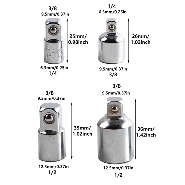 LOCKING RATCHET WRENCH Adapter Set Ball Detent Joint Crv Steel Impact