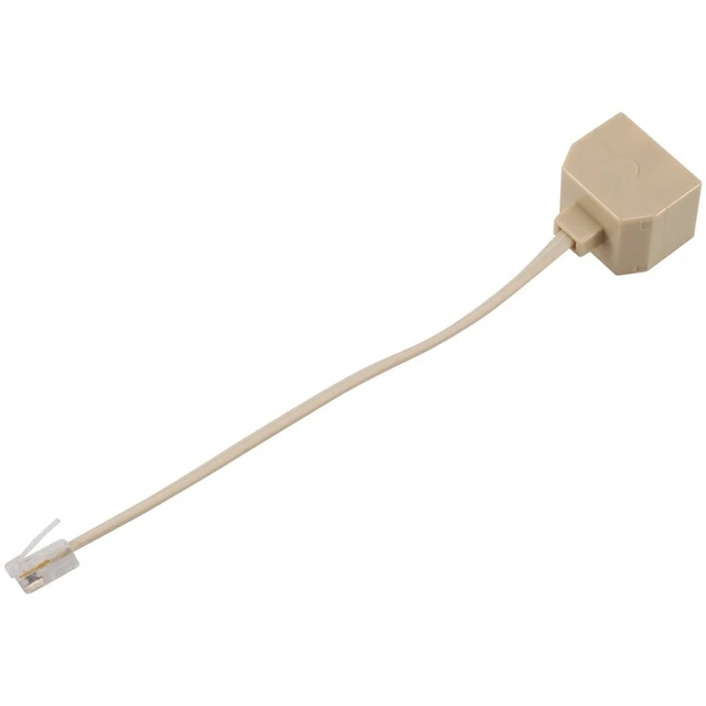 Newlink Adattatore Splitter Per Presa Telefonica BT – Doppia Presa A T, Colore Bianco - 2