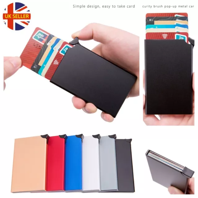 Wallet Card Holder Credit Metal RFID Blocking Minimal Slim Mens Money Men Pocket