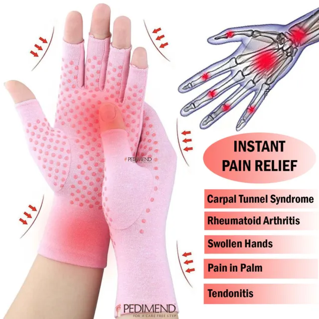 PEDIMEND™ 2X Compression Gloves for Arthritis, Rheumatoid & Carpal Tunnel (PINK)