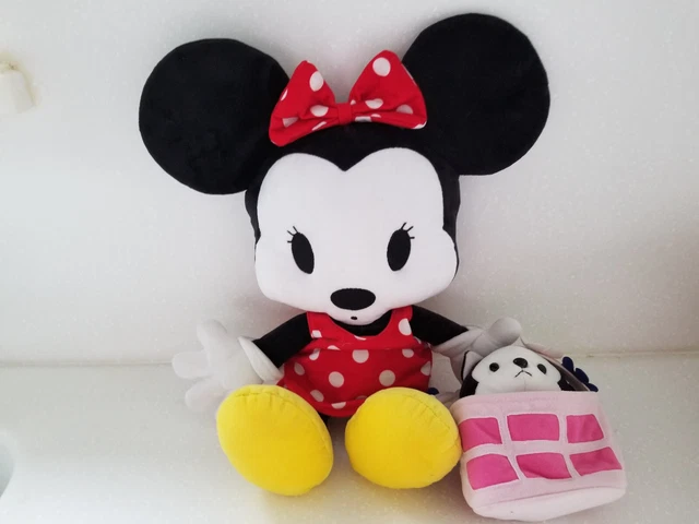 Disney Plush Minnie Mouse w/Figaro the Cat in Basket 18"
