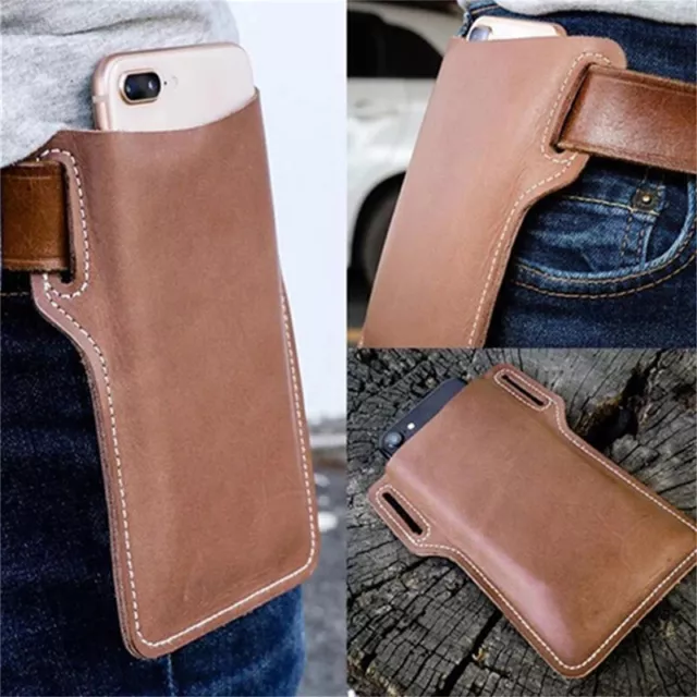 Men Phone Case Holster Cellphone Loop Holster Belt Waist Bag Props Leather Purse