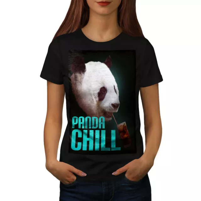 Wellcoda Panda Chill Cute Womens T-shirt, Refresh Casual Design Printed Tee