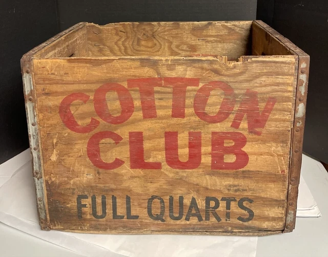 Cotton Club Soda Cleveland Akron Ashtabula Wooden Carrier Crate Wood Box32 OZ Qt