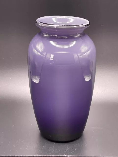 Purple 1980s Hand Blown Cased Art Glass Bud Vase by Laslo For Mikasa