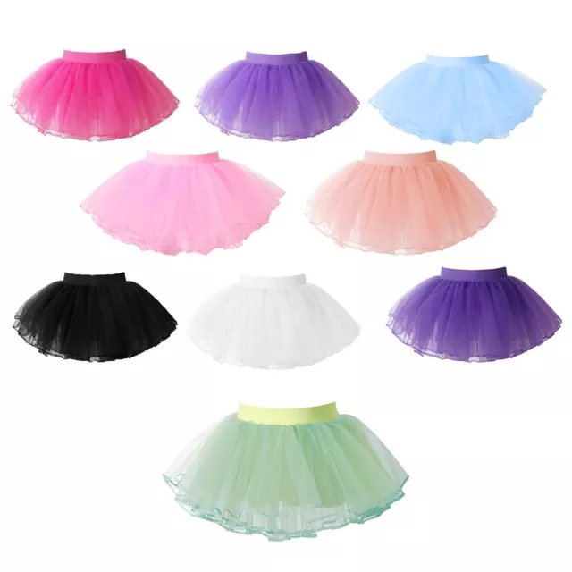 Toddler Girls Tutu Skirts Ballet Dance Skirt for Kids 4 Layers Tulle Dress Up