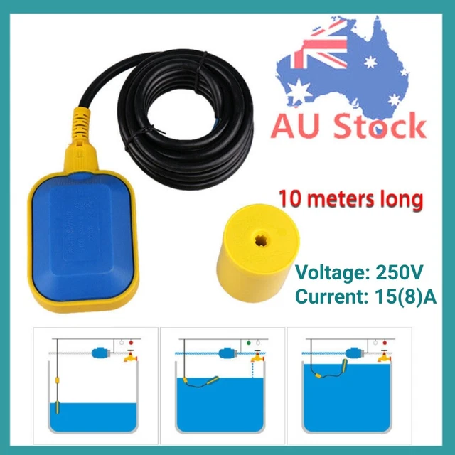 LIQUID WATER LEVEL Float Switch Sensor Sump Fluid Tank Pump Controller ...