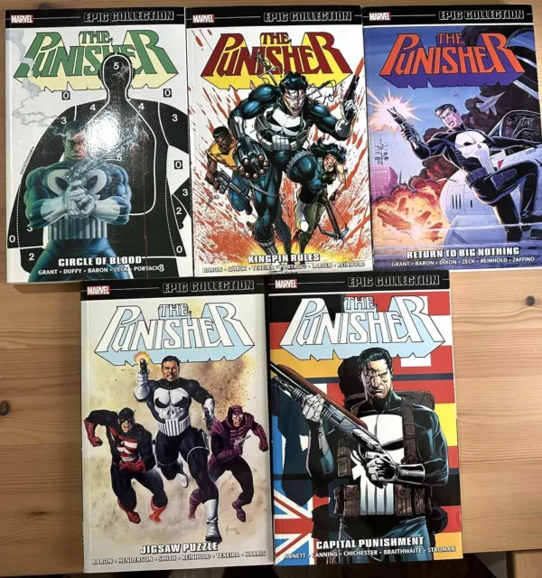 MARVEL COMICS Punisher Epic Collection Lot All 5 - Kingpin Rules, Jigsaw Puzzle