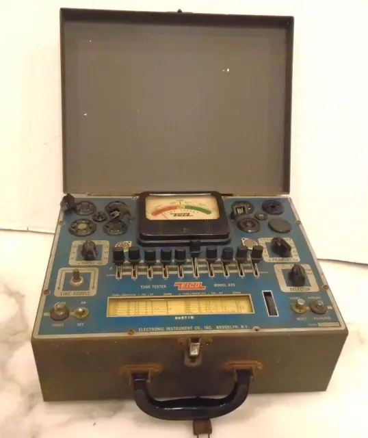 Vintage Eico 625 tube tester in metal case