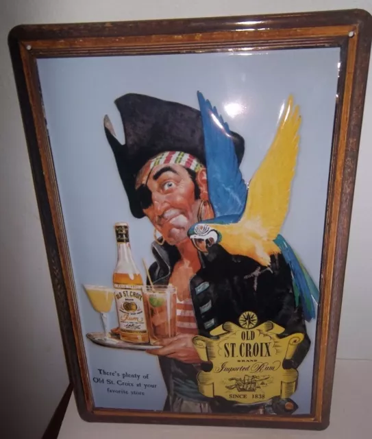 RUM, OLD ST.CROIX, EMBOSSED(3D) VINTAGE-STYLE METAL SIGN, 12"X 8" 30x20cm/PUB