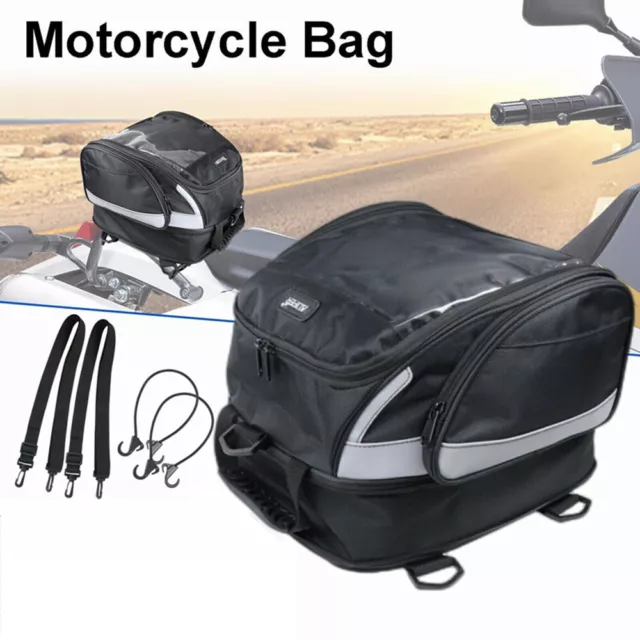Universal Motorcycle Rear Tail Seat Back Carry Bag Luggage Storage Waterproof AU 3