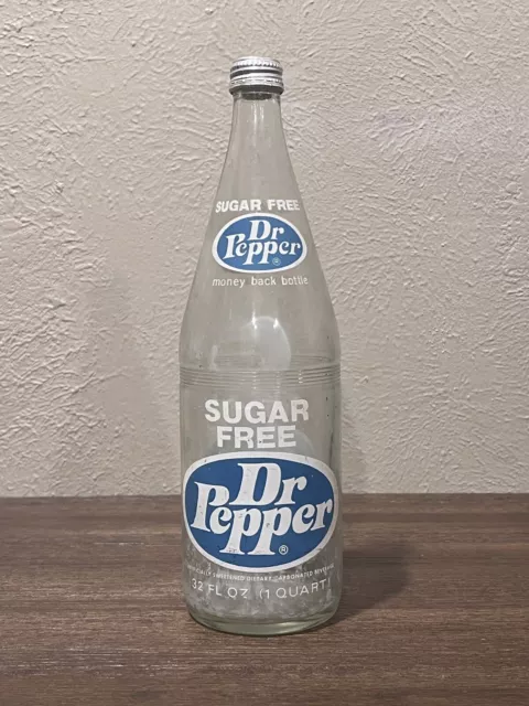 Vintage Sugar Free Dr. Pepper 32oz Glass Bottle (Empty)