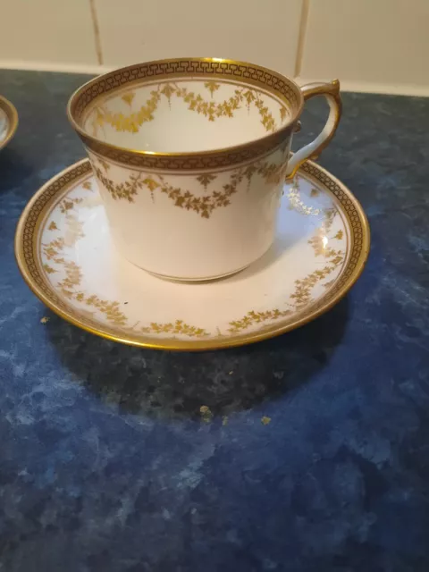 ELEGANT Aynsley English Bone China Teacup And Saucer Gold and White