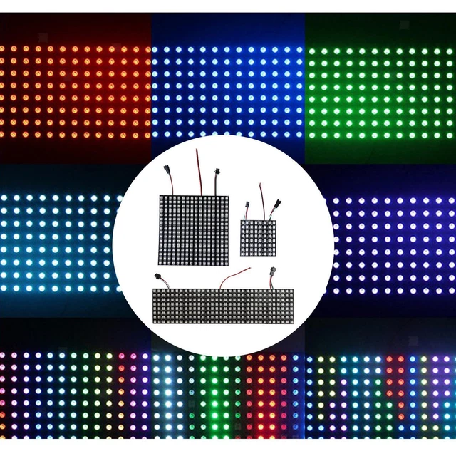 PANNEAU DE MATRICE de pixels LED WS2812B RVB DC5V polychrome adressable ...