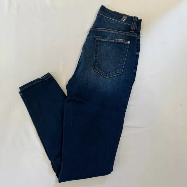 7 For All  Mankind High Waist Ankle Skinny Womens Blue Jeans WORN ONCE | Size 26