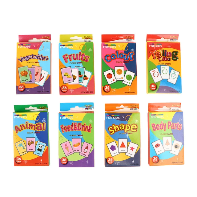 KIDS LEARNING FLASH Cards Baby Cognitive Puzzle Cards Educational ToysB ...