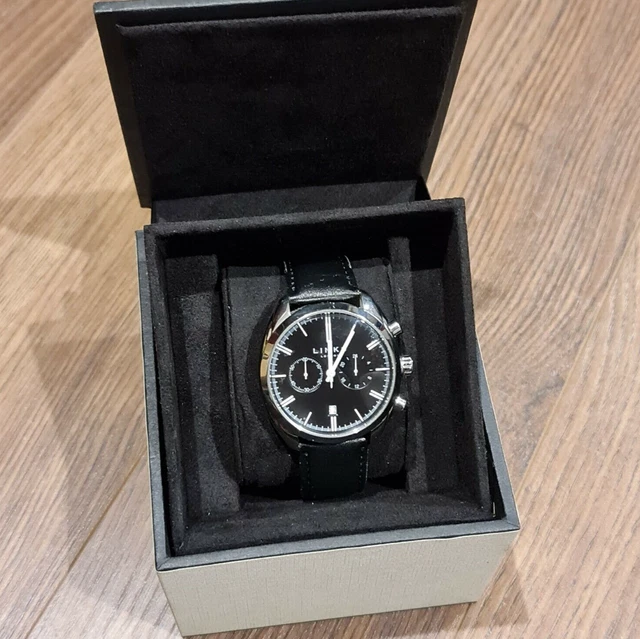 LINKS OF LONDON Mens Black Silver Bloomsbury Chronograph Watch Steel Leather UK 229.00 PicClick UK