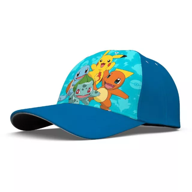 Pokemon Team Pikachu Cappello con visiera Baseball Bambini  3-8 anni Blu