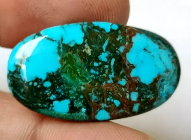 28.70 Ct. Natural Blue Mountain Turquoise Untreated Oval Cabochon Loose Gemstone