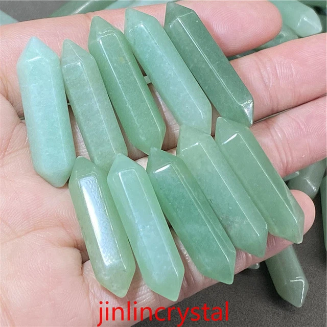 10pcs Natural Aventurine Obelisk Quartz Crystal Double Point Pendant Reiki Gem