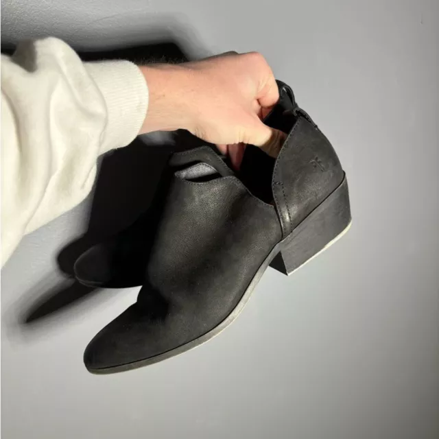 FRYE ROWEN BLACK Slip On Cut Out Ankle Boots Women’s Size 9 $50.00 ...