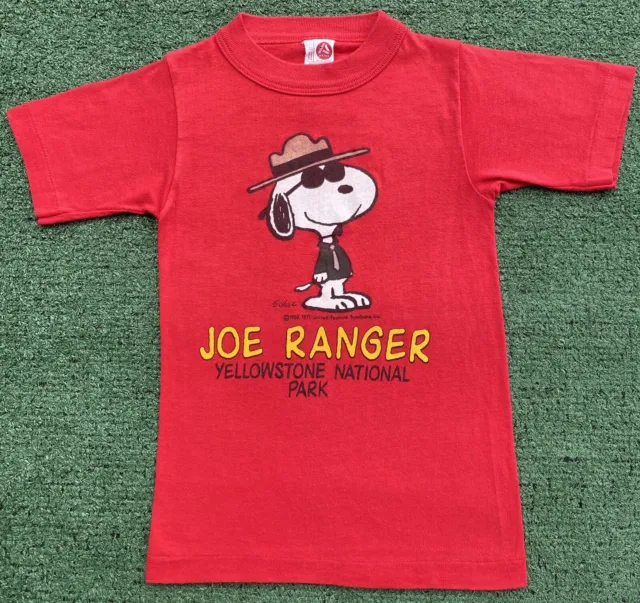 VTG 70’s Snoopy Joe Ranger Yellowstone National Park T-Shirt Toddler Boys Sz 4T